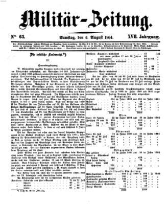 Militär-Zeitung Samstag 6. August 1864