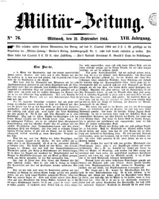 Militär-Zeitung Mittwoch 21. September 1864
