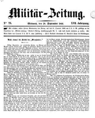 Militär-Zeitung Mittwoch 28. September 1864