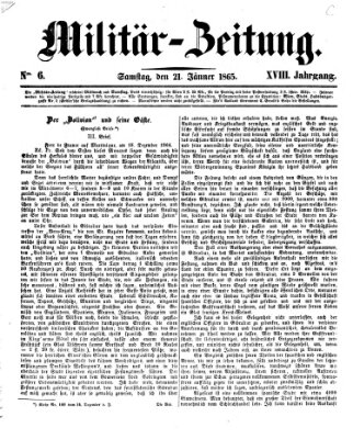 Militär-Zeitung Samstag 21. Januar 1865