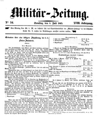 Militär-Zeitung Samstag 8. Juli 1865
