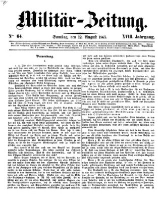 Militär-Zeitung Samstag 12. August 1865
