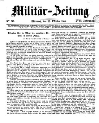 Militär-Zeitung Mittwoch 25. Oktober 1865