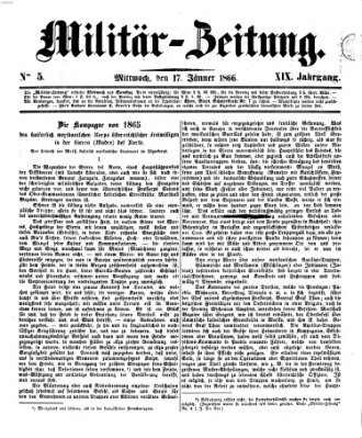 Militär-Zeitung Mittwoch 17. Januar 1866