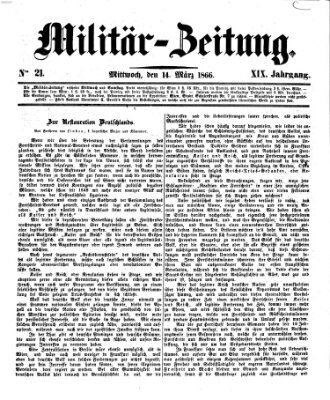 Militär-Zeitung Mittwoch 14. März 1866