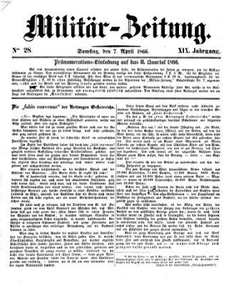 Militär-Zeitung Samstag 7. April 1866