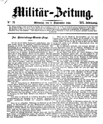 Militär-Zeitung Mittwoch 5. September 1866