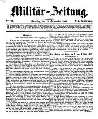 Militär-Zeitung Samstag 15. September 1866
