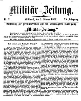 Militär-Zeitung Mittwoch 9. Januar 1867