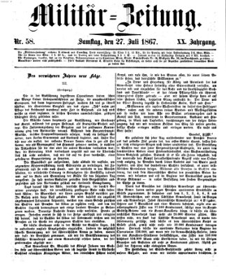 Militär-Zeitung Samstag 27. Juli 1867