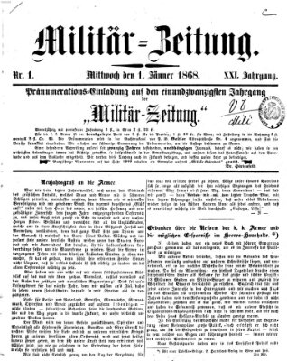 Militär-Zeitung Mittwoch 1. Januar 1868