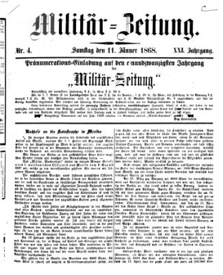 Militär-Zeitung Samstag 11. Januar 1868
