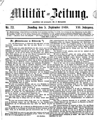 Militär-Zeitung Samstag 5. September 1868