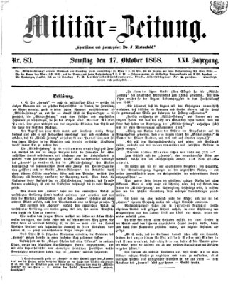 Militär-Zeitung Samstag 17. Oktober 1868