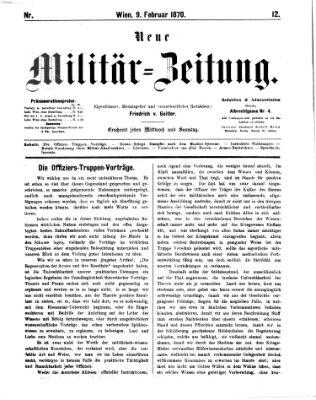 Neue Militär-Zeitung (Militär-Zeitung) Mittwoch 9. Februar 1870