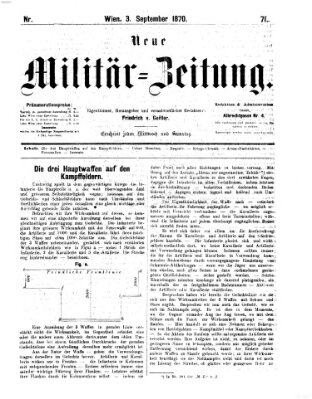 Neue Militär-Zeitung (Militär-Zeitung) Samstag 3. September 1870