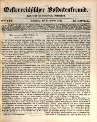 Oesterreichischer Soldatenfreund (Militär-Zeitung) Donnerstag 25. Oktober 1849