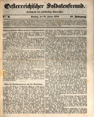 Oesterreichischer Soldatenfreund (Militär-Zeitung) Samstag 19. Januar 1850
