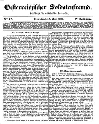 Oesterreichischer Soldatenfreund (Militär-Zeitung) Donnerstag 6. März 1851