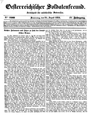 Oesterreichischer Soldatenfreund (Militär-Zeitung) Donnerstag 21. August 1851