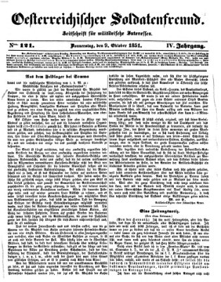 Oesterreichischer Soldatenfreund (Militär-Zeitung) Donnerstag 9. Oktober 1851