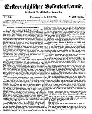 Oesterreichischer Soldatenfreund (Militär-Zeitung) Donnerstag 8. Juli 1852
