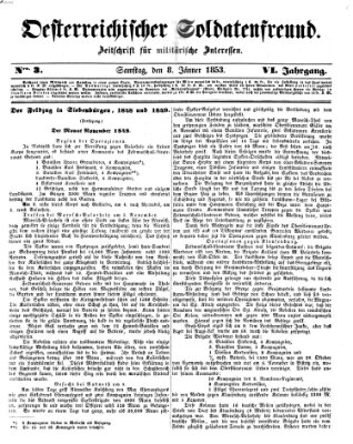 Oesterreichischer Soldatenfreund (Militär-Zeitung) Samstag 8. Januar 1853