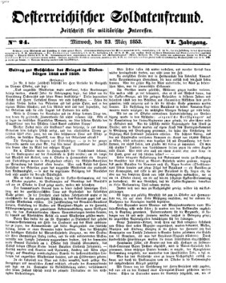 Oesterreichischer Soldatenfreund (Militär-Zeitung) Mittwoch 23. März 1853