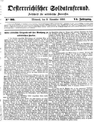 Oesterreichischer Soldatenfreund (Militär-Zeitung) Mittwoch 9. November 1853