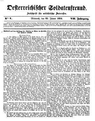 Oesterreichischer Soldatenfreund (Militär-Zeitung) Mittwoch 25. Januar 1854