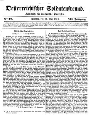 Oesterreichischer Soldatenfreund (Militär-Zeitung) Samstag 13. Mai 1854