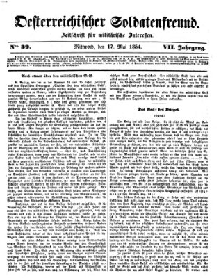 Oesterreichischer Soldatenfreund (Militär-Zeitung) Mittwoch 17. Mai 1854