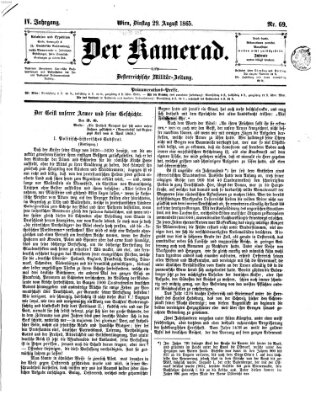 Der Kamerad Dienstag 29. August 1865