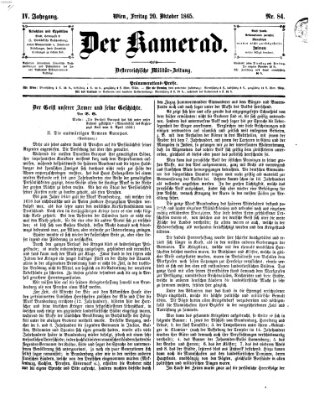 Der Kamerad Freitag 20. Oktober 1865