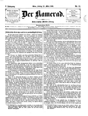 Der Kamerad Freitag 16. März 1866