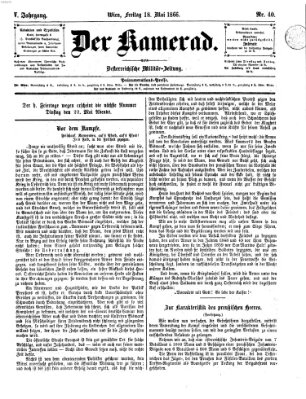 Der Kamerad Freitag 18. Mai 1866