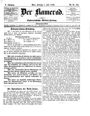 Der Kamerad Sonntag 1. Juli 1866