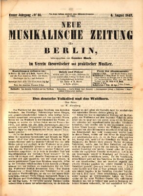 Neue Berliner Musikzeitung Mittwoch 4. August 1847