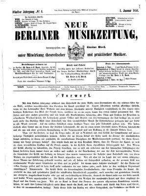 Neue Berliner Musikzeitung Mittwoch 1. Januar 1851