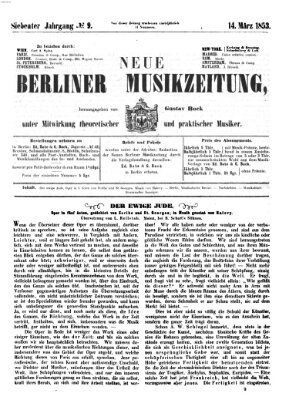 Neue Berliner Musikzeitung Montag 14. März 1853
