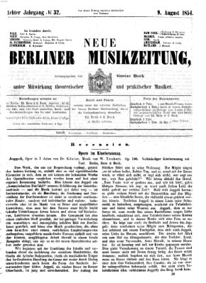 Neue Berliner Musikzeitung Mittwoch 9. August 1854