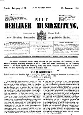 Neue Berliner Musikzeitung Mittwoch 12. Dezember 1855
