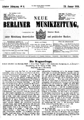 Neue Berliner Musikzeitung Mittwoch 23. Januar 1856