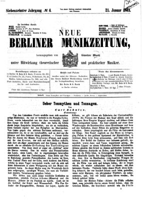 Neue Berliner Musikzeitung Mittwoch 21. Januar 1863