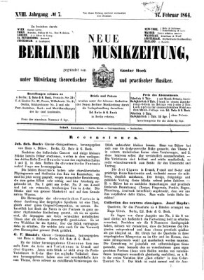 Neue Berliner Musikzeitung Mittwoch 17. Februar 1864