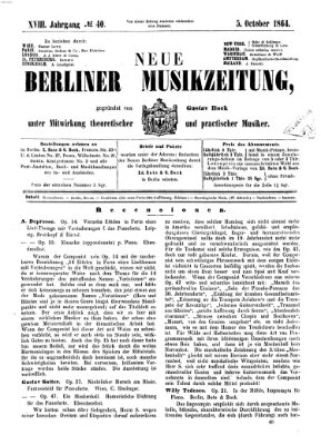 Neue Berliner Musikzeitung Mittwoch 5. Oktober 1864