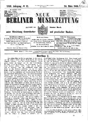 Neue Berliner Musikzeitung Mittwoch 24. März 1869