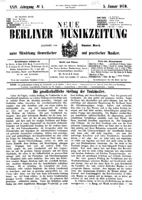 Neue Berliner Musikzeitung Mittwoch 5. Januar 1870