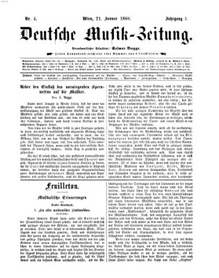 Deutsche Musik-Zeitung (Allgemeine musikalische Zeitung) Samstag 21. Januar 1860