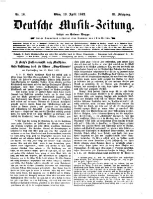Deutsche Musik-Zeitung (Allgemeine musikalische Zeitung) Samstag 19. April 1862
